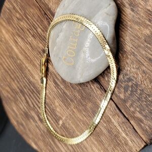 B2728 herringbone yellow brick road bracelet 💛 gold‎ tone